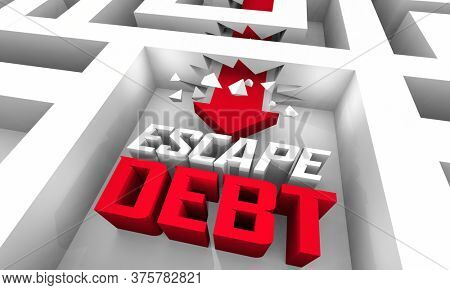 Escape Debt Trap Break Free Financial Bankruptcy Trouble 3d Illustration