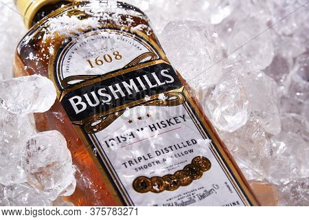 Bottle Of Bushmills Original Irish Whiskey In Crushed Ice