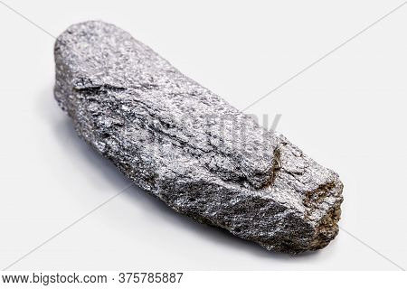Yttrium Isolated On White Background, Ore Stone Used To Increase The Strength Of Aluminum And Magnes