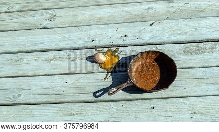 This Morning Breakfast Was A Disaster With A Rusty Old Cast Iron Skillet And A Dropped Egg On The Ba