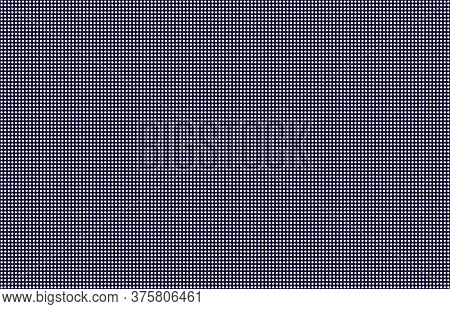 Led Screen Background, White Monitor Dots. Close-up Of The Macrotexture Of The Display.