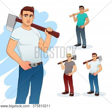 Man Cartoon Character- Vector Illustration. Vector Male Character Illustration