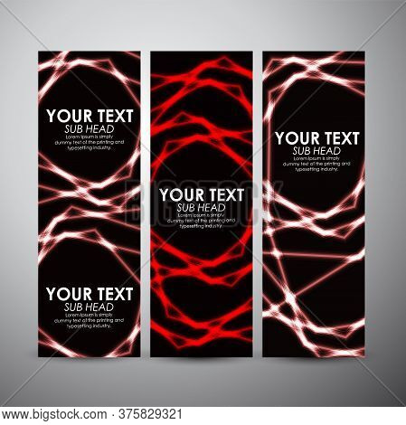 Abstract Shining Line Pattern. Vector Banners Set Background. Vector Illustration.