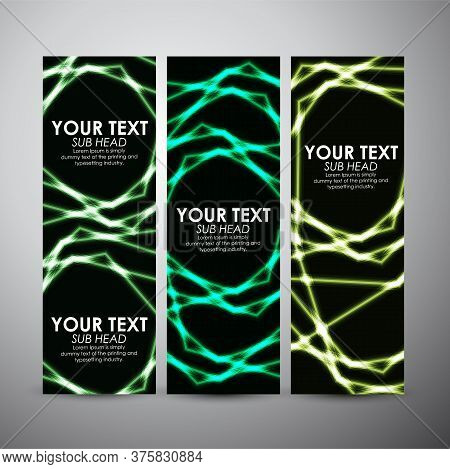 Abstract Shining Line Pattern. Vector Banners Set Background. Vector Illustration.