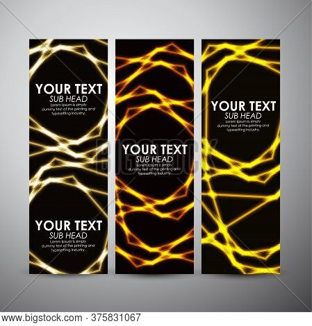Abstract Shining Line Pattern. Vector Banners Set Background. Vector Illustration.
