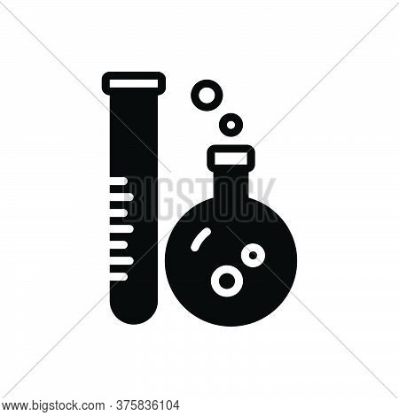 Black Solid Icon For Patholology Laboratory Lab Pharmaceutical Research Experiment Test-tube Medical