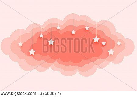 Beautiful Pastel Color Clouds And Stars Background