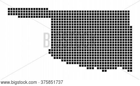 Oklahoma Map. Map Of Oklahoma In Dotted Style. Borders Of The Us State Filled With Rectangles For Yo