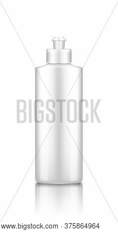 Liquid Dishwashing Detergent, Rinser Plastic Bottle Mockup With Cap