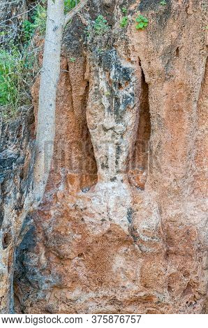 A Stalactite And Stalagmite Pillar Of A Collapsed Cave At The Ongongo Camping Site In The Kaokoveld 