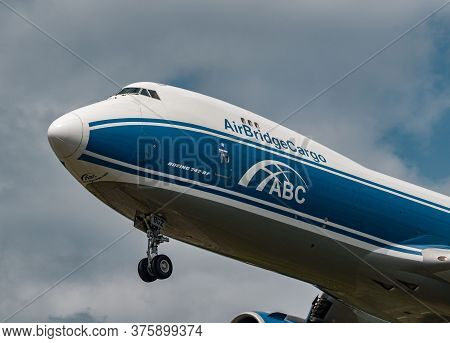 Air Bridge Cargo Boeing 747-8f Arrival In Frankfurt, Germany