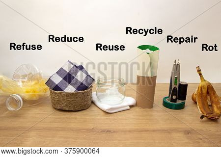 Zero Waste Management, Fundamental Principles Refuse, Reduce, Recycle, Repair, Reuse, Rot. Save Mone