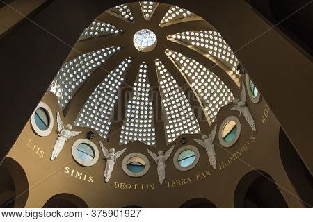 Bethlehem, Israel - January 28, 2020 - View From Inside The Dome Of The Church In The Field Of Sheph
