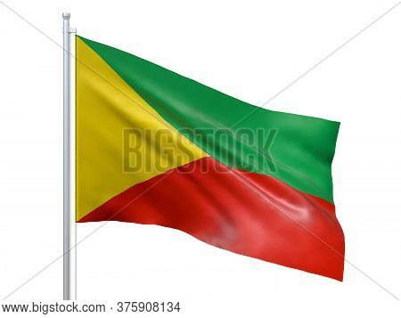 Zabaykalsky Krai (federal Subject Of Russia) Flag Waving On White Background, Close Up, Isolated. 3d
