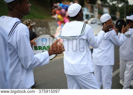 Salvador, Bahia / Brazil - January 24, 2016: Members Of The Cultural Group Cheganaa Dos Marujos Braz