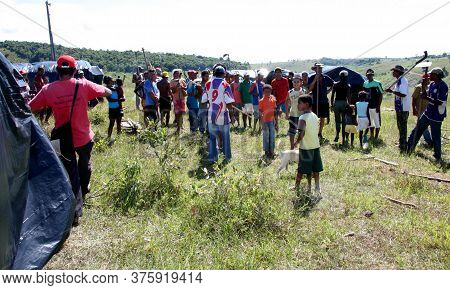 Guaratinga, Bahia / Brazil - February 25, 2008: Member Of The Landless Movement - Mst - Are Seen Dur