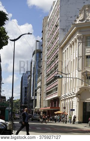 Salvador, Bahia / Brazil - June 5, 2019: Business Buildings In The Commerce District In The City Of 