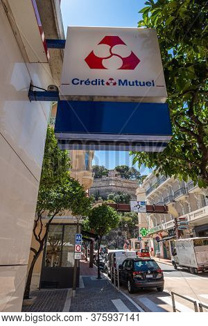 Monte Carlo, Monaco - July 4, 2020: Agency Of Credit Mutuel Bank In Monte Carlo
