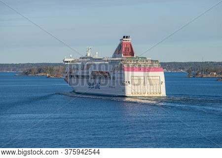 Stockholm Archipelag, Sweden - March 09, 2019: Cruise Ferry 