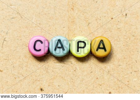 Round Color Bead With Black Letter In Word Capa (abbreviation Of Corrective Action And Preventive Ac