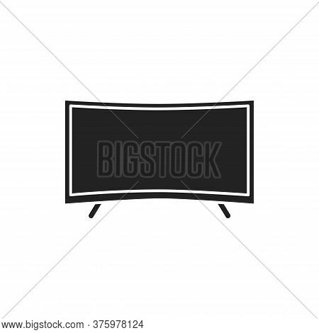 Curved Screen Black Glyph Icon. Type Of Tv Screen. Allowing A Wider Field Of View. Pictogram For Web