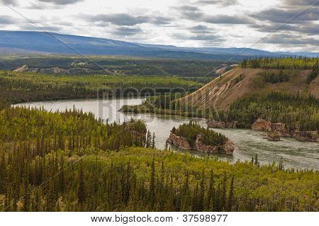 Fem Finger strømfald af Yukon floden Yukon T Canada