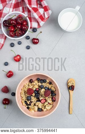 Wooden Spoon In A Bowl With Seasonal Fruit Box
