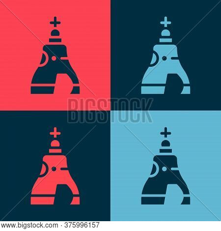 Pop Art The Tsar Bell In Moscow Monument Icon Isolated On Color Background. Vector