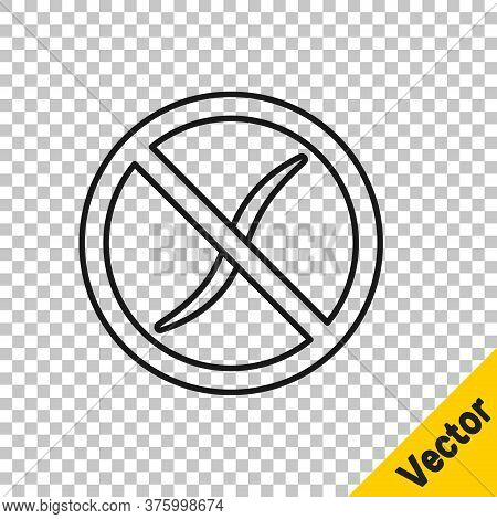Black Line Anti Worms Parasite Icon Isolated On Transparent Background. Vector