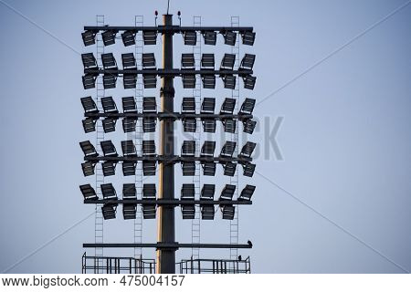 Cricket Stadium Flood Lights Poles At Delhi, India, Cricket Stadium Lights