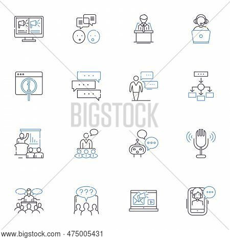 Communication Line Icons Collection. Connection, Dialogue, Interaction, Exchange, Expression, Transm