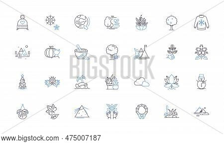 Biosphere Line Icons Collection. Ecosystem, Biodiversity, Habitat, Sustainability, Flora, Fauna, Bio