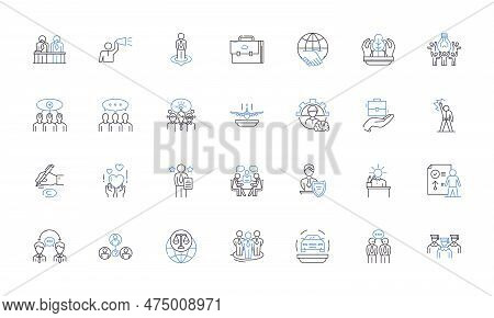 Compensation Management Line Icons Collection. Incentives, Rewards, Benefits, Salary, Bonuses, Equit