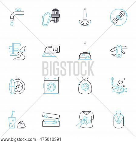 Indoor And Outdoor Lifestyle Linear Icons Set. Cozy, Serene, Fresh, Natural, Vibrant, Relaxing, Adve