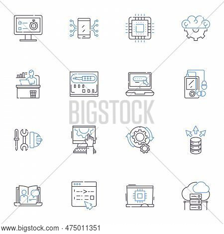 Web Portal Line Icons Collection. Gateway, Dashboard, Homepage, Interface, Platform, Access, Nexus V