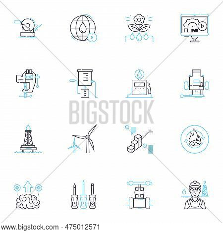 Artificial Computing Linear Icons Set. Robotics , Automation , Machine Learning , Neural Nerks , Alg