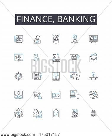 Finance, Banking Line Icons Collection. Accounting, Investment, My Management, Economics, Funding, C