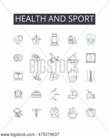 Health And Sport Line Icons Collection. Collaboration, Nerking, Innovation, Business, Leaders, Dialo