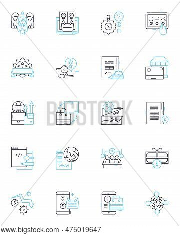 Marketing Campaigns Linear Icons Set. Strategy, Analytics, Engagement, Conversion, Awareness, Target