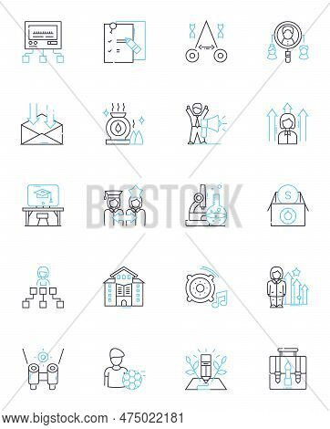 Benevolence And Community Linear Icons Set. Charity, Compassion, Kindness, Empathy, Generosity, Altr