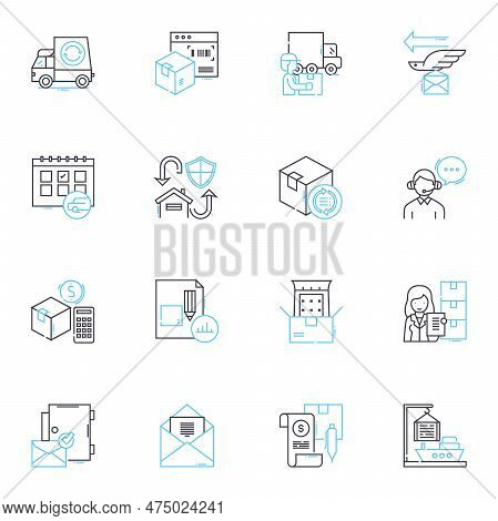 Content Optimization Linear Icons Set. Keywords, Optimization, Analytics, Quality, Targeting, Strate