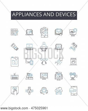 Appliances And Devices Line Icons Collection. Ethics, Values, Environment, Leadership, Communication