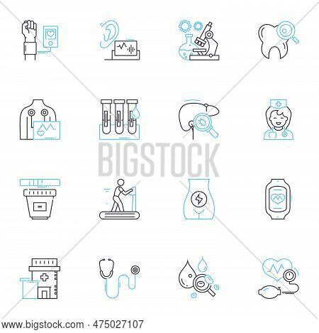 Wellness Center Linear Icons Set. Balance , Detox , Serenity , Energy , Mindfulness , Relaxation , N