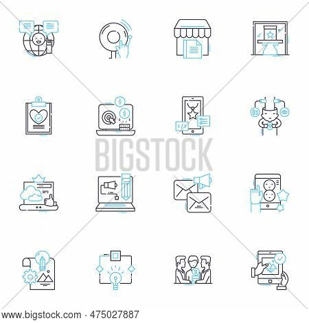 Business Incubators Linear Icons Set. Innovation, Startups, Collaboration, Investment, Growth, Entre
