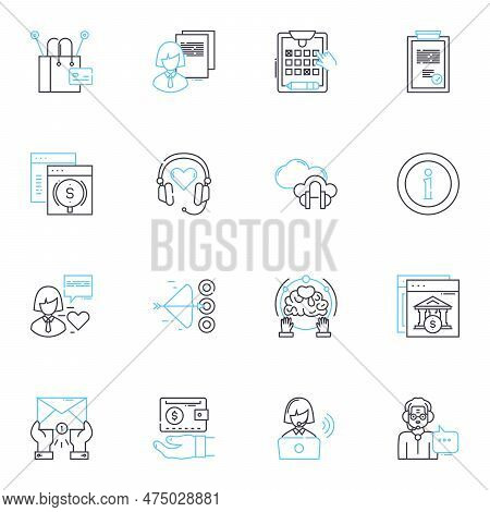 Guest Services Linear Icons Set. Welcome, Hospitality, Reception, Assistance, Guest Satisfaction, Pe