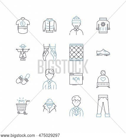 Fashion Retailer Line Icons Collection. Trendy, Stylish, Chic, Glamorous, Sustainable, Affordable, H