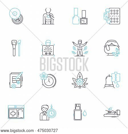 Yoga Mindfulness Linear Icons Set. Meditate, Om, Chakra, Serenity, Asana, Namaste, Calm Line Vector 
