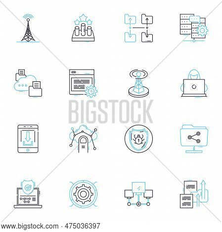 Cloud Possibility Linear Icons Set. Cloud, Possibility, Innovation, Flexibility, Scalability, Effici