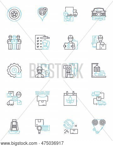 Boats Linear Icons Set. Sail, Motor, Yacht, Canoe, Kayak, Row, Paddle Line Vector And Concept Signs.