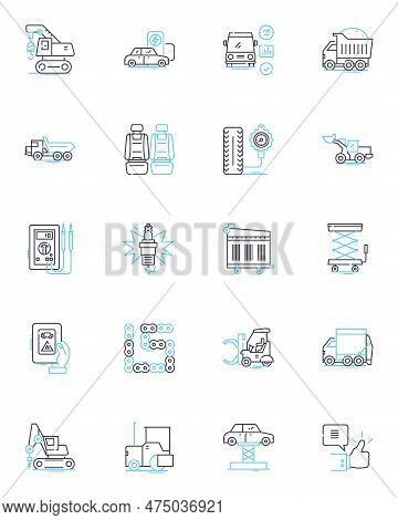 Retail Market Linear Icons Set. Consumer, Sales, Inventory, Demand, Branding, Advertising, Competiti